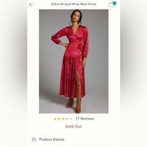 Anthropologie - “Zebra-Stripped Wrap Maxi Dress”